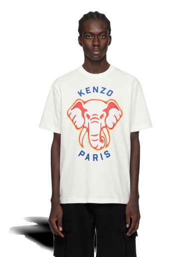 Тениска KENZO Paris Elephant Varsity Jungle T-Shirt Бяло | FE55TS1894SG