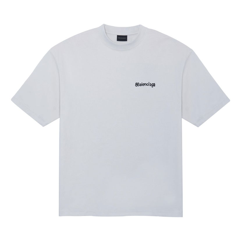 Тениска Balenciaga Logo T-Shirt Сиво | 612966TOVO99081