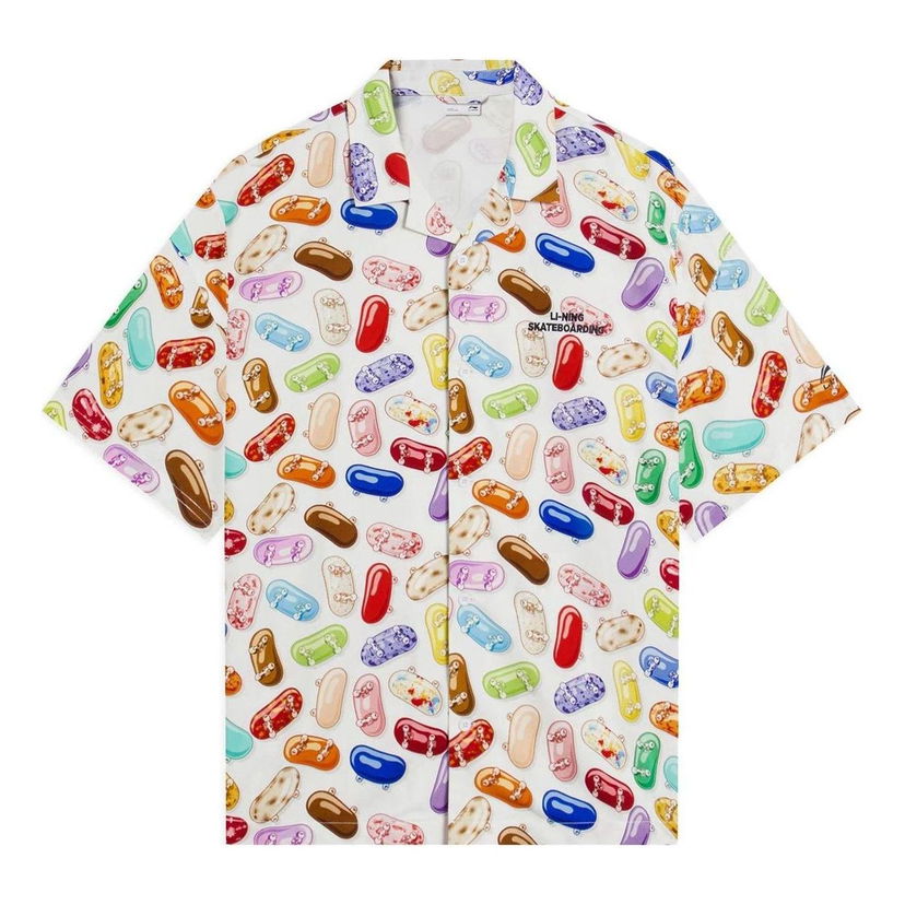 Риза Li-Ning Phil Hackett & Pablo Ientile Loose Fit Skateboard Print Shirt Бяло | ASHS461-1