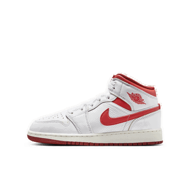 Кецове и обувки Jordan Air Jordan 1 Mid SE "White Dune Red" GS Бяло | FJ3464-160, 2