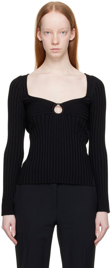 Пуловер Stella McCartney Ribbed Ring Detail Top Черно | 6K02933S2375, 0