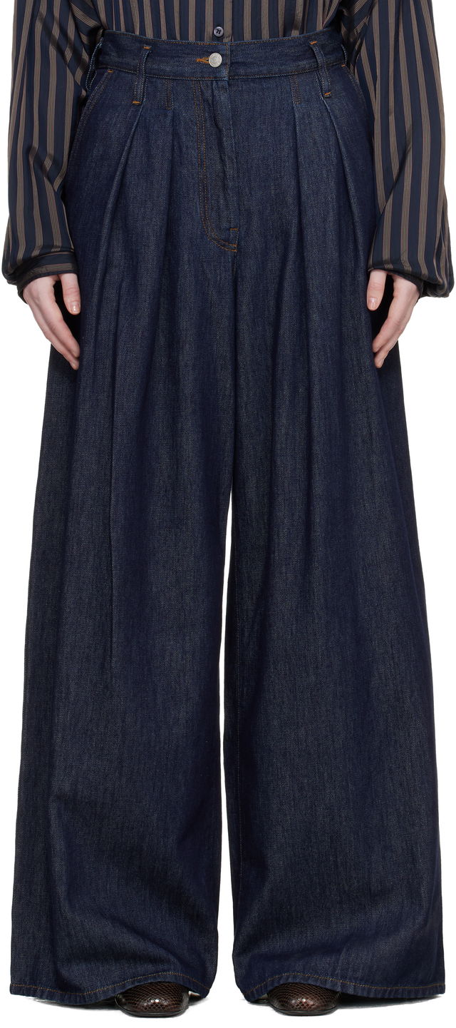 Dries Van Noten Wide Pleated Jeans
