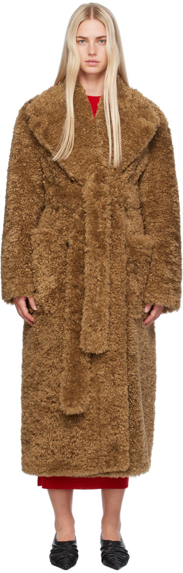Палта Stella McCartney Stella McCartney Belted Plush Teddy Faux-Shearling Coat Кафяво | 6600883EU901, 0