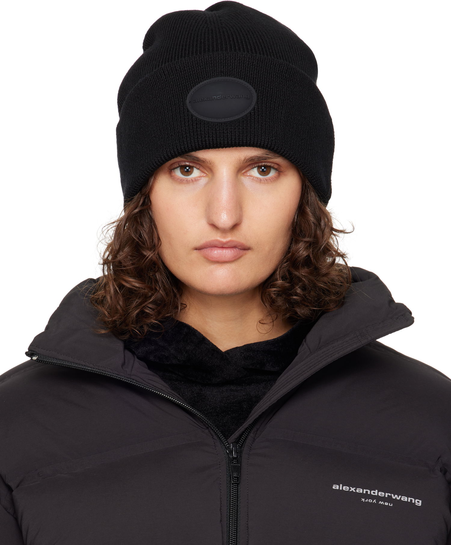 Шапка Alexander Wang Dome Logo Beanie Черно | 1KC4249052, 0