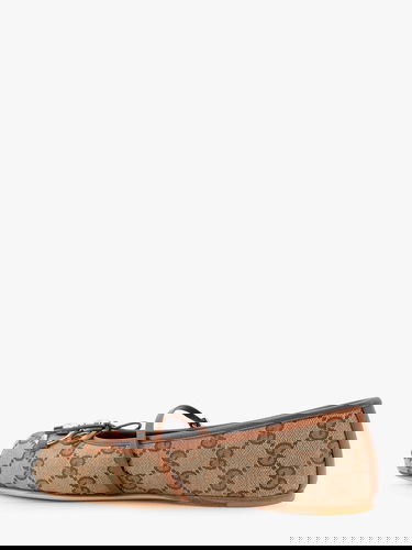 Кецове и обувки Gucci Brown Canvas Ballerinas with Metal Ornament Кафяво | 814321FAD6C9745, 2