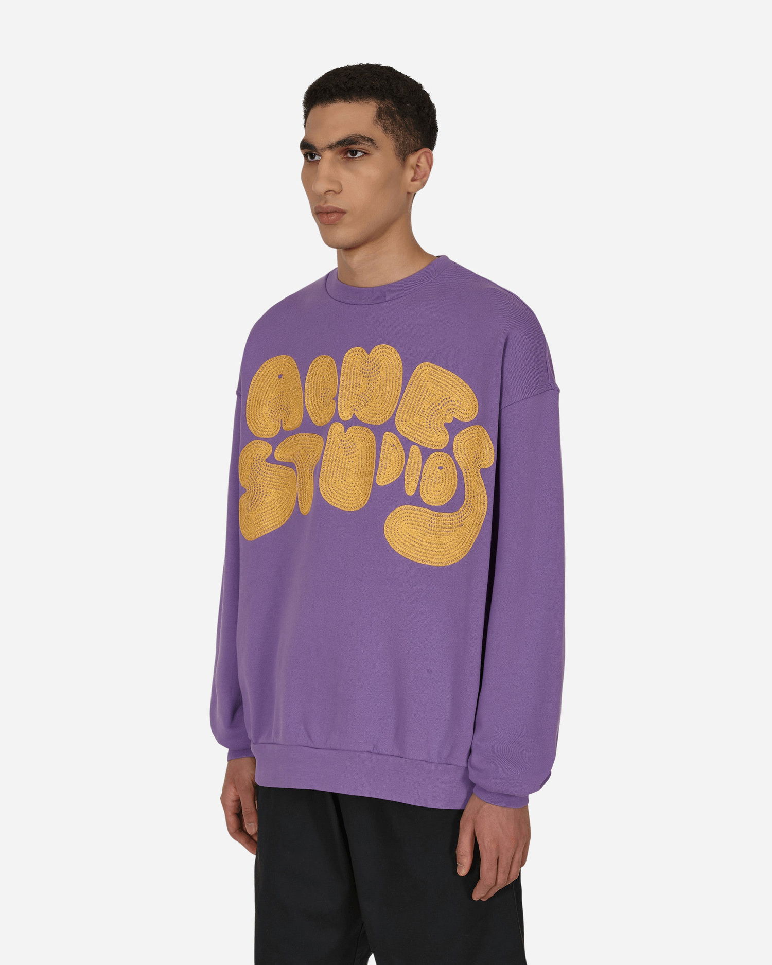 Суитчър Acne Studios Fyre Bubble Logo Crew Sweat Лилаво | BI0172-ADI, 1