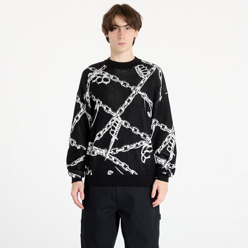 Пуловер Wasted Paris Sweater Knuckles Sweater Black/ White L Черно | WP_000220