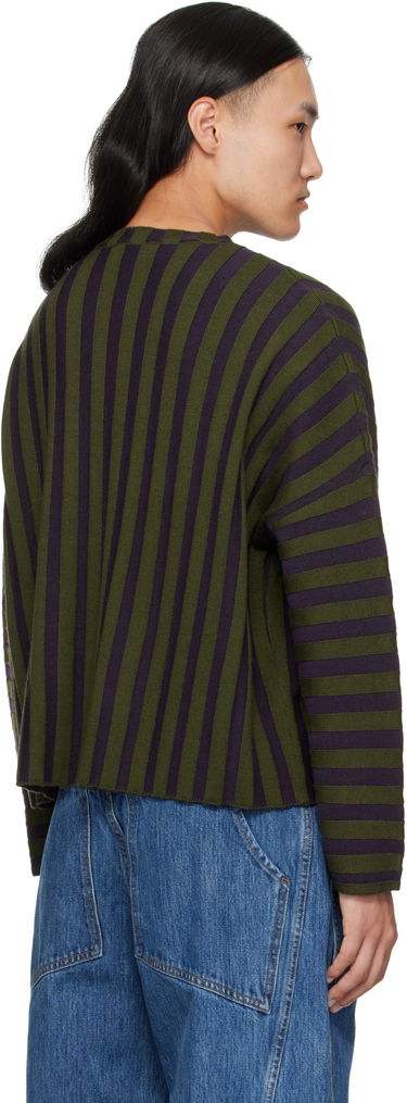 Пуловер Eckhaus Latta Eckhaus Latta Striped Cropped Sweater Лилаво | 8026-EL-PF25-M, 2