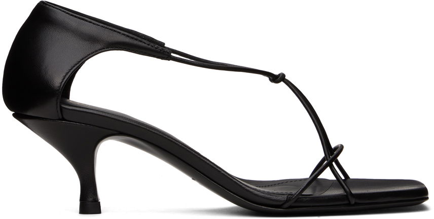 Грижа за обувките TOTEME TOTEME 'The Leather Knot' Heeled Sandals Черно | 242-WAS2057-LE0014, 0