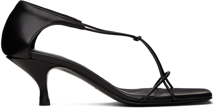 Грижа за обувките TOTEME TOTEME 'The Leather Knot' Heeled Sandals Черно | 242-WAS2057-LE0014