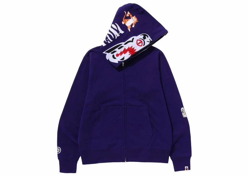 Суитчър BAPE BAPE Tiger Full Zip Hoodie Purple Лилаво | 1J80-115-011