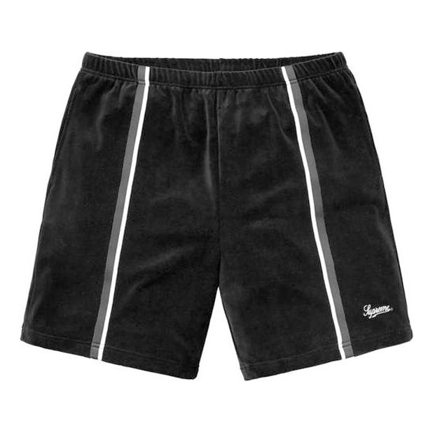 Къси панталони Supreme Velour Warm Up Shorts Черно | SUP-SS18-334, 0