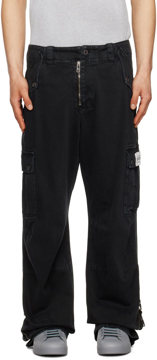 Карго панталони Dolce & Gabbana Black Faded Cargo Pants Черно | GVL7HTG8IO1, 0
