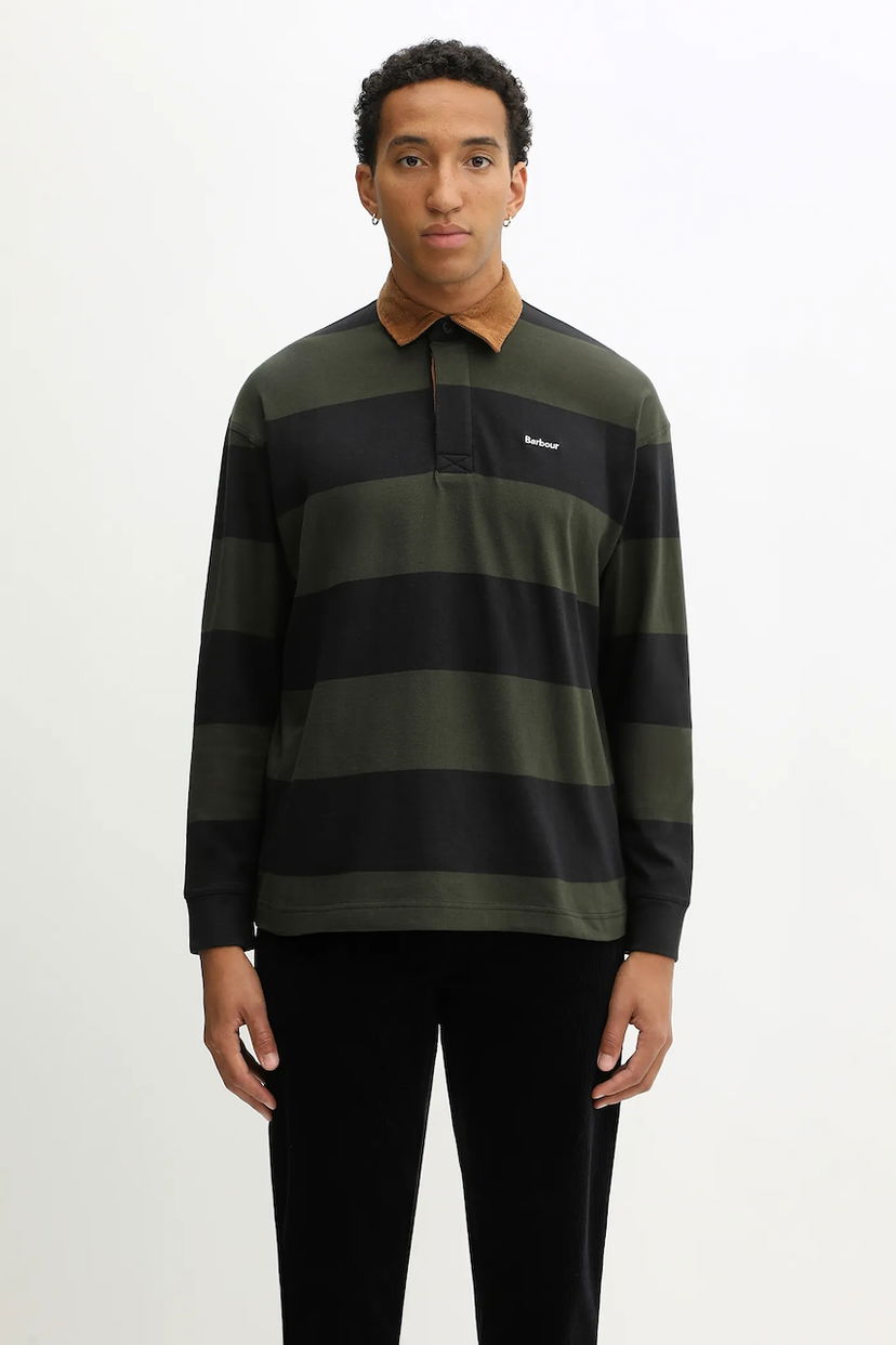 Поло тениска Barbour Newclose OS Long-Sleeved Rugby Shirt Многоцветен | MML1513BK31