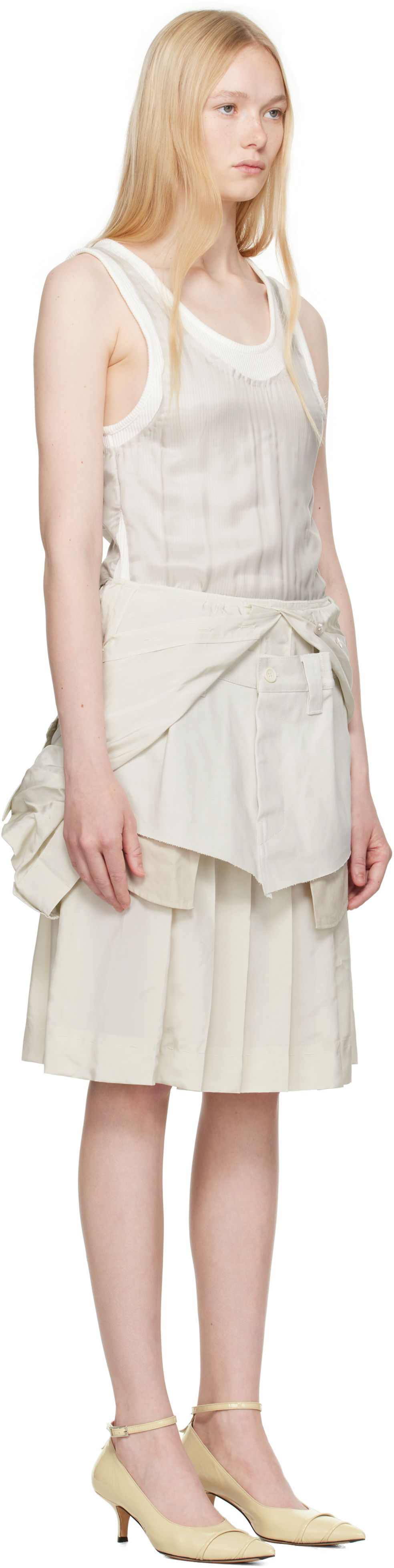 Пола Maison Margiela Maison Margiela Midi Dress Бежово | S51DD0029 MTN060, 1