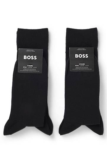 Чорапи BOSS Four-pack of regular-length socks with branding Черно | 50547928, 1