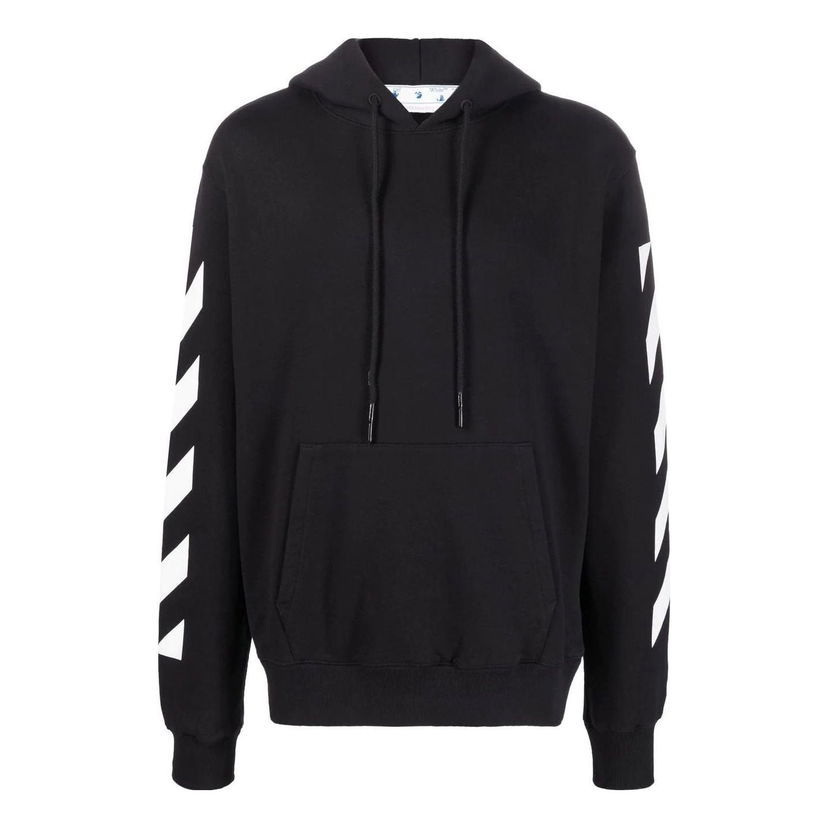 Суитчър Off-White Loose Fit Hoodie With Arrow Pattern Черно | OMBB097C99FLE0121001