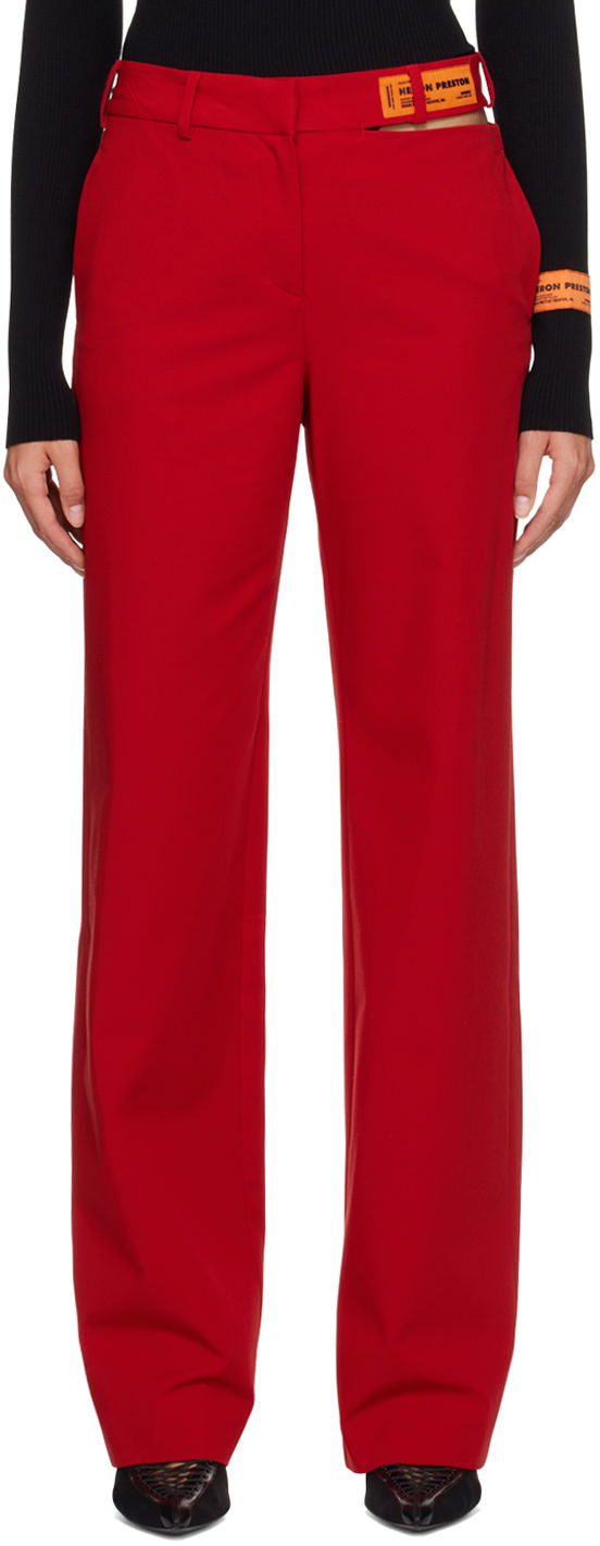 Панталони HERON PRESTON Heron Preston Cutout Trousers Червено | HWCO002S23FAB0012500, 0
