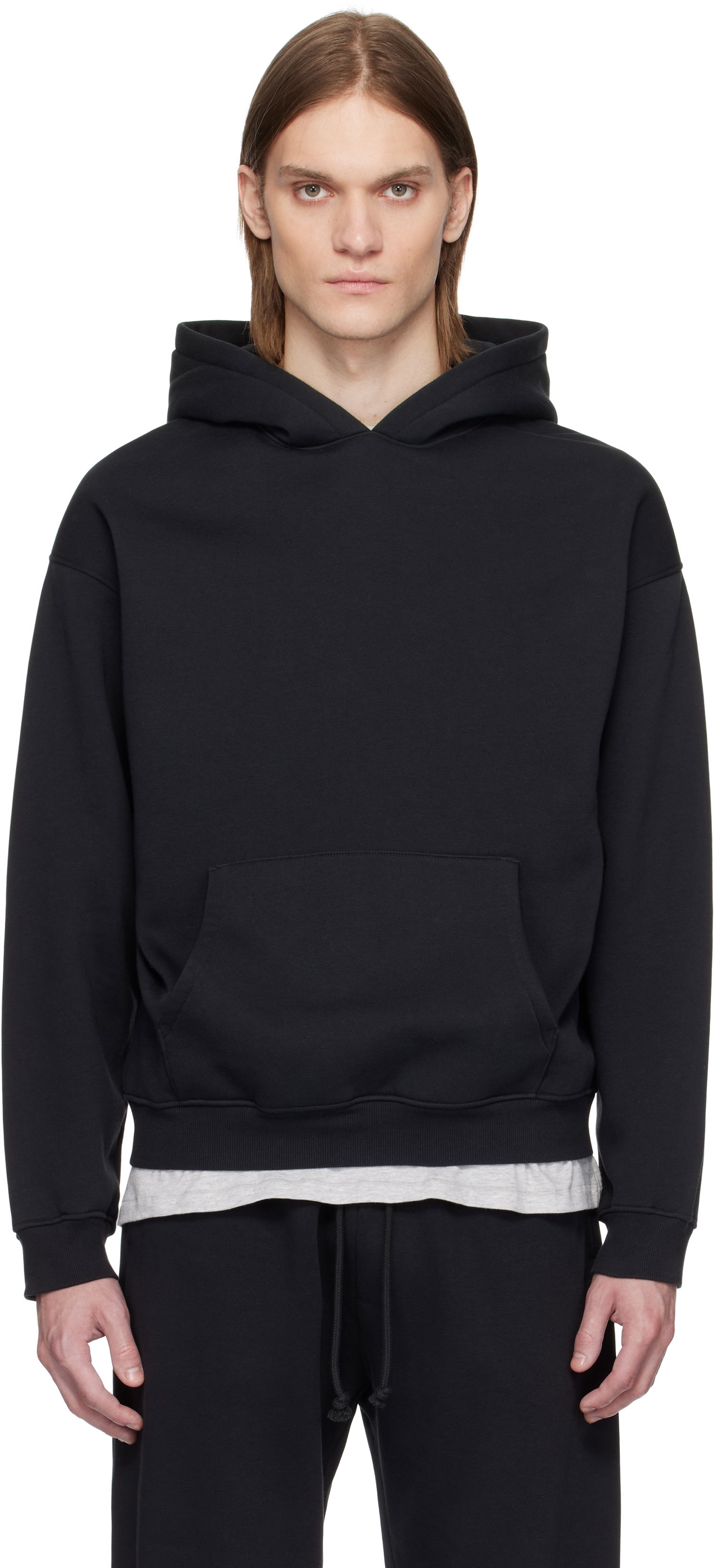 Суитчър SKIMS SKIMS Fleece Lounge Relaxed Hoodie Черно | PL-PLO-8461M-WASHED ONYX, 0