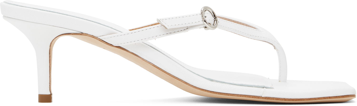Аксесоари Aeyde Aeyde Leigh Leather Toe-Post Heeled Sandals Бяло | A11-HS-GAIS55TB162-SS25-1020-007, 0
