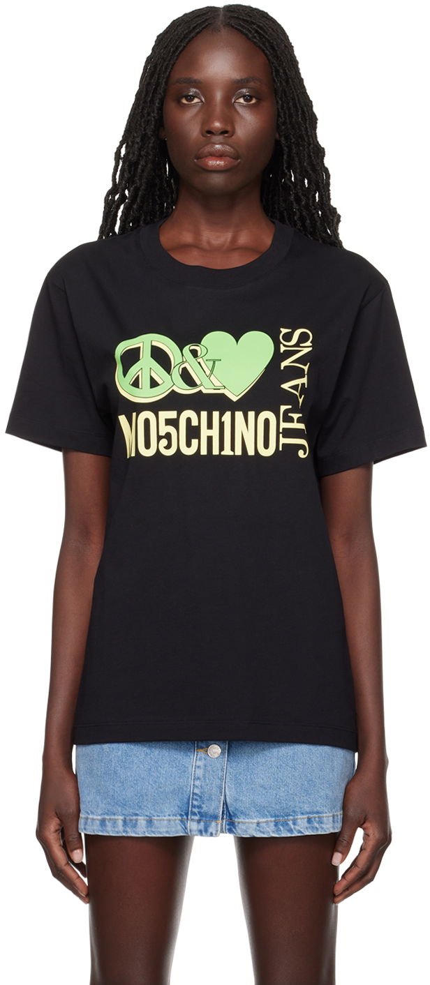 Тениска Moschino 'Peace & Love' Graphic T-Shirt Черно | 0709 3262