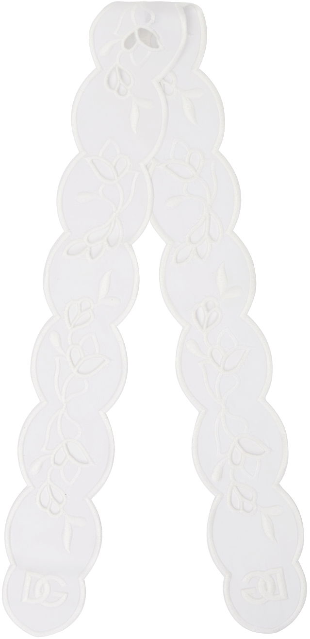 Шал Dolce & Gabbana Dolce&Gabbana Broderie Anglaise Headscarf Бяло | FS215ZGDCL5, 0