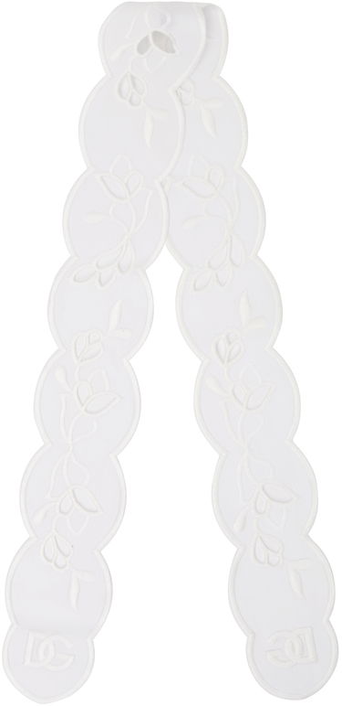 Шал Dolce & Gabbana Dolce&Gabbana Broderie Anglaise Headscarf Бяло | FS215ZGDCL5, 0
