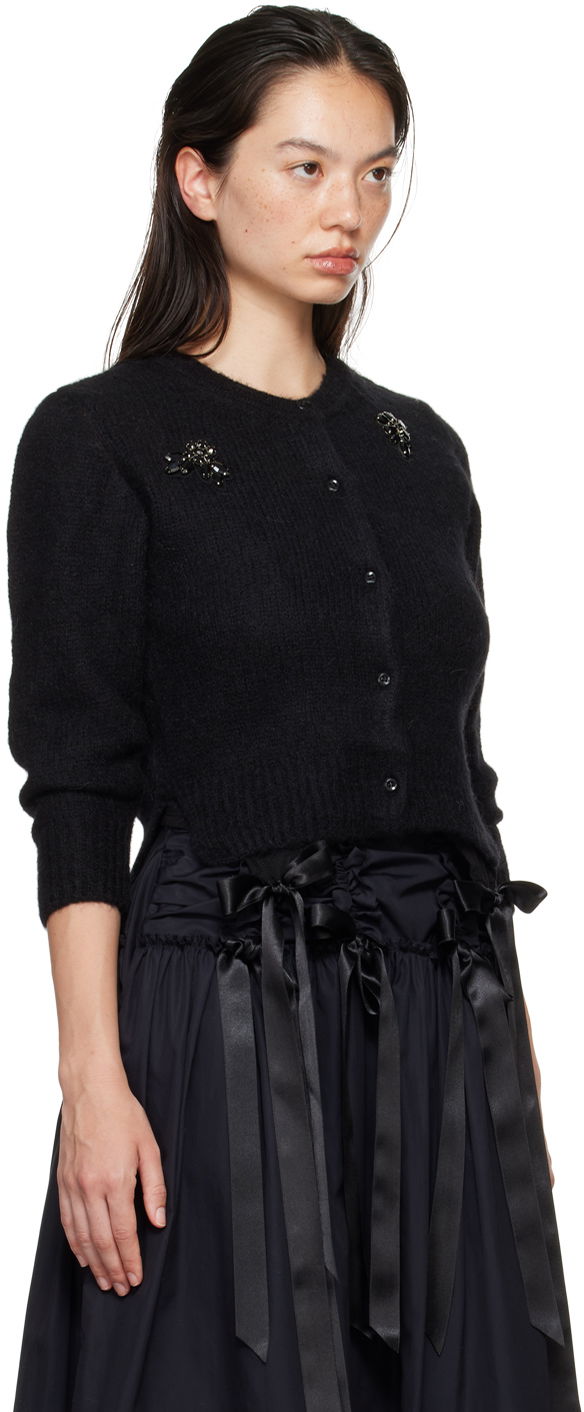 Пуловер Simone Rocha Simone Rocha Cropped Alpaca Knit Cardigan Черно | MIMK2TB 0657, 1