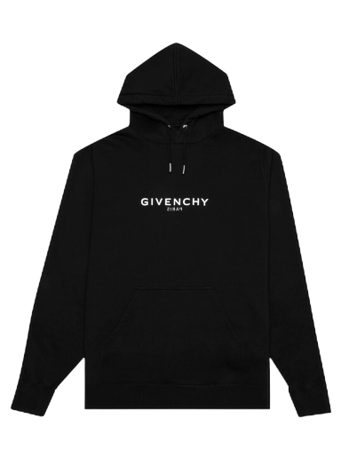 Суитчър Givenchy Classic Fit Hoodie With Reverse Print Черно | BMJ0GD3Y78 001