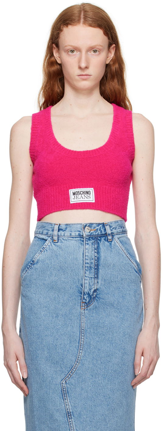 Потник Moschino Jeans Patch Knit Tank Top Розово | 0880 8204