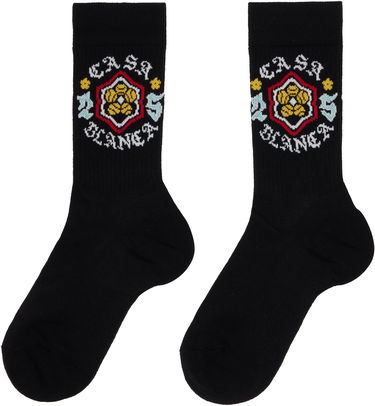Чорапи Casablanca Emblem Socks Черно | A-AW25-ACC-010-05, 1