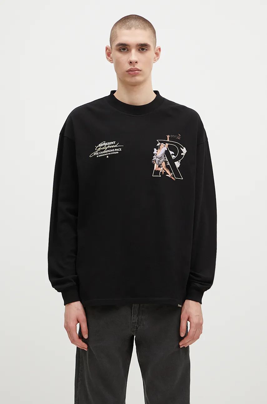 Тениска Represent Clo Hermes Longsleeve Graphic T-Shirt Черно | MLM4232.001, 0