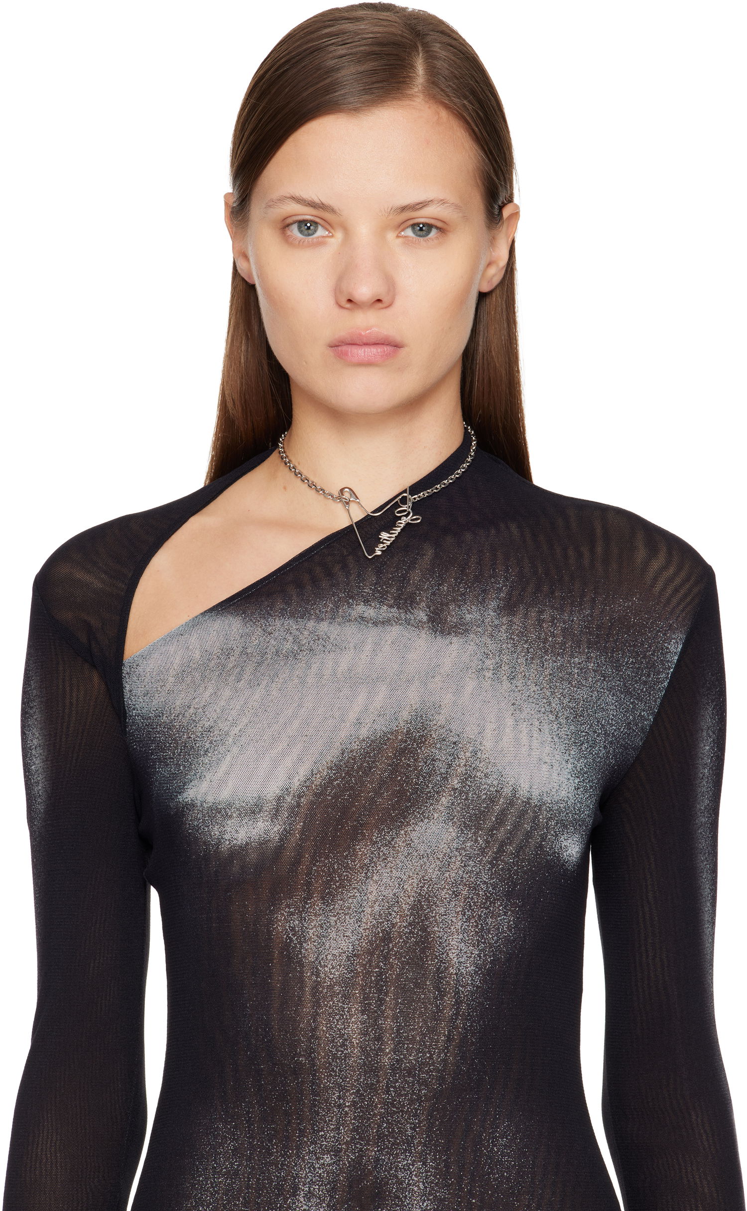 Колие Jean Paul Gaultier Jean Paul Gaultier Heart Safety Pin Necklace Металик | 25/04-W-JW039-X053-91, 1