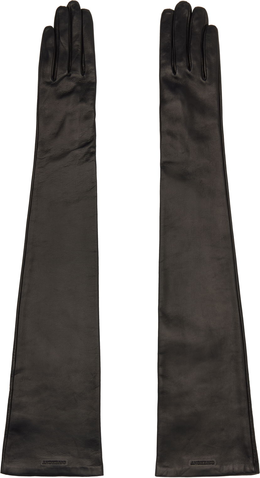 Ръкавици Givenchy Long Leather Gloves Черно | BGZ04KG054001