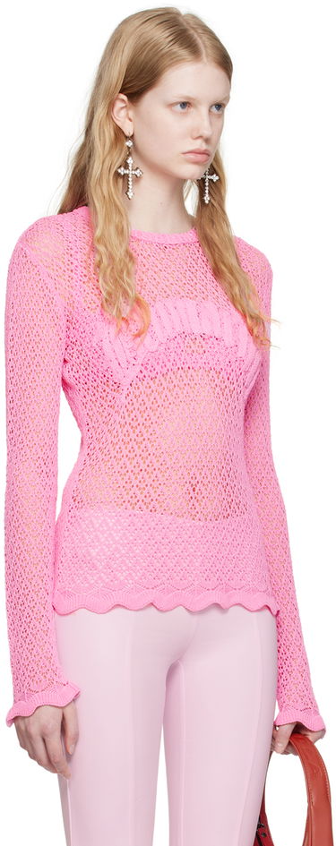Пуловер Blumarine Pink Scalloped Sweater Розово | P344M026A, 1