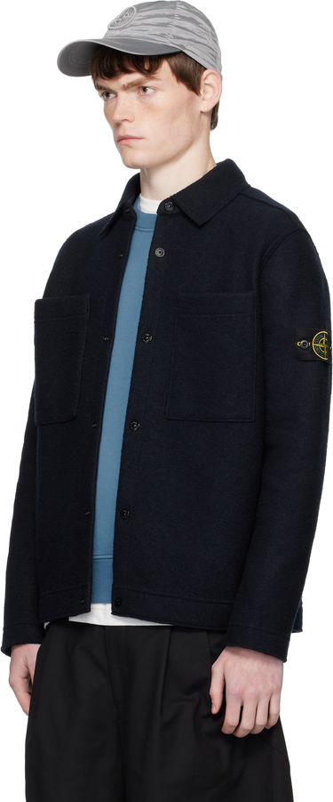 Яке Stone Island Stone Island Wool Overshirt Тъмно синьо | K2S15 5100058 S0IN1, 3