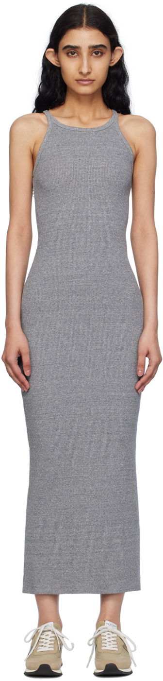 Pокля rag & bone Rag & Bone Essential Ribbed Tank Midi Dress Сиво | WCC24S3007CA07, 0
