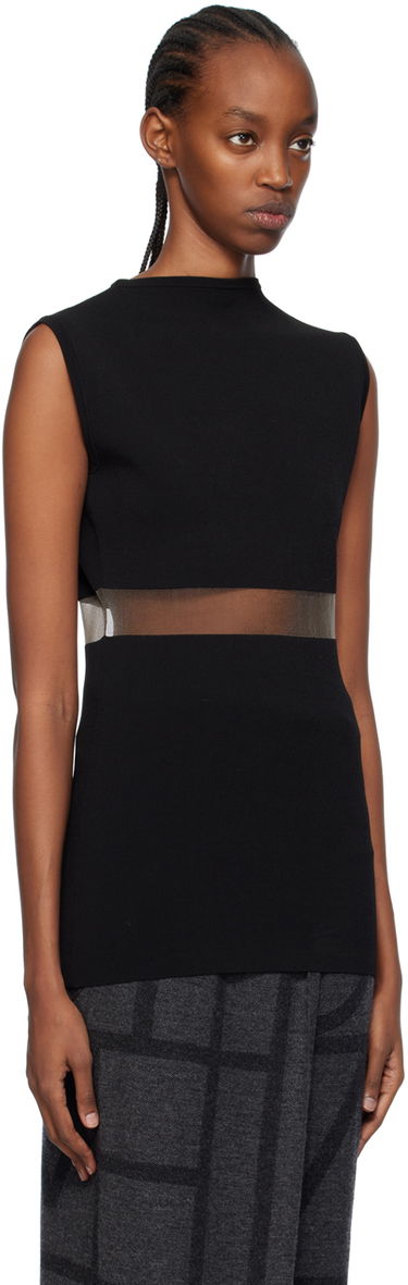 Pокля TOTEME TOTEME High-Neck Mesh-Paneled Top Черно | 241-WRT1068-YA0028, 3