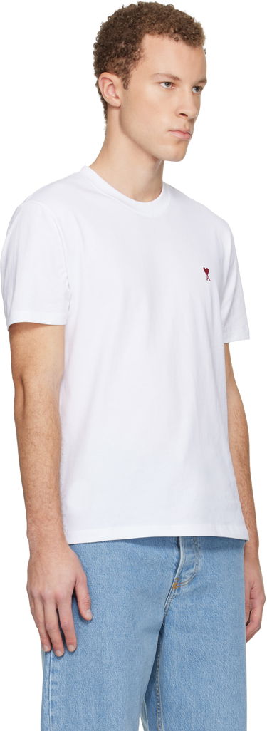 Тениска AMI Cotton Ami de Coeur T-shirt Бяло | BFSBFUTS035.724, 1