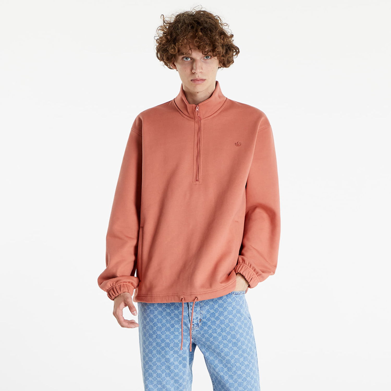 Суитчър adidas Originals Adicolor Contempo Half-Zip Crew Кафяво | HK0309, 1