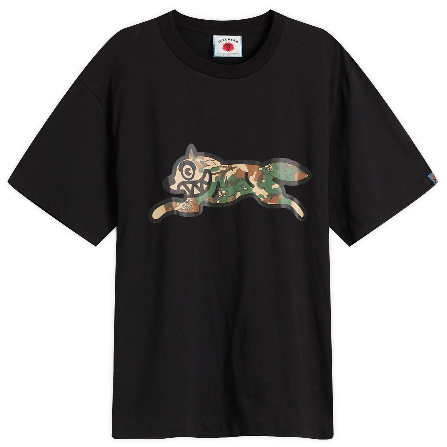 Тениска BBC IceCream ICECREAM Woodland Camo Running Dog Graphic Tee, Large Черно | IC25380-BLK, 1