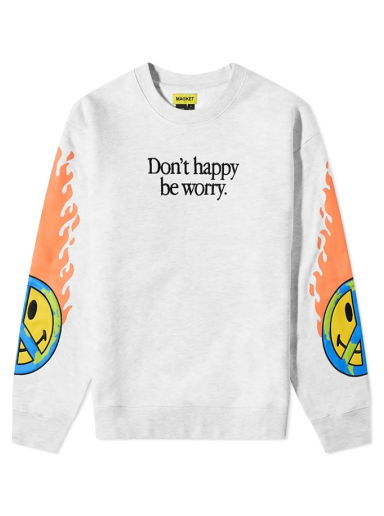 Суитчър MARKET Smiley Earth On Fire Crewneck Сиво | 396000839