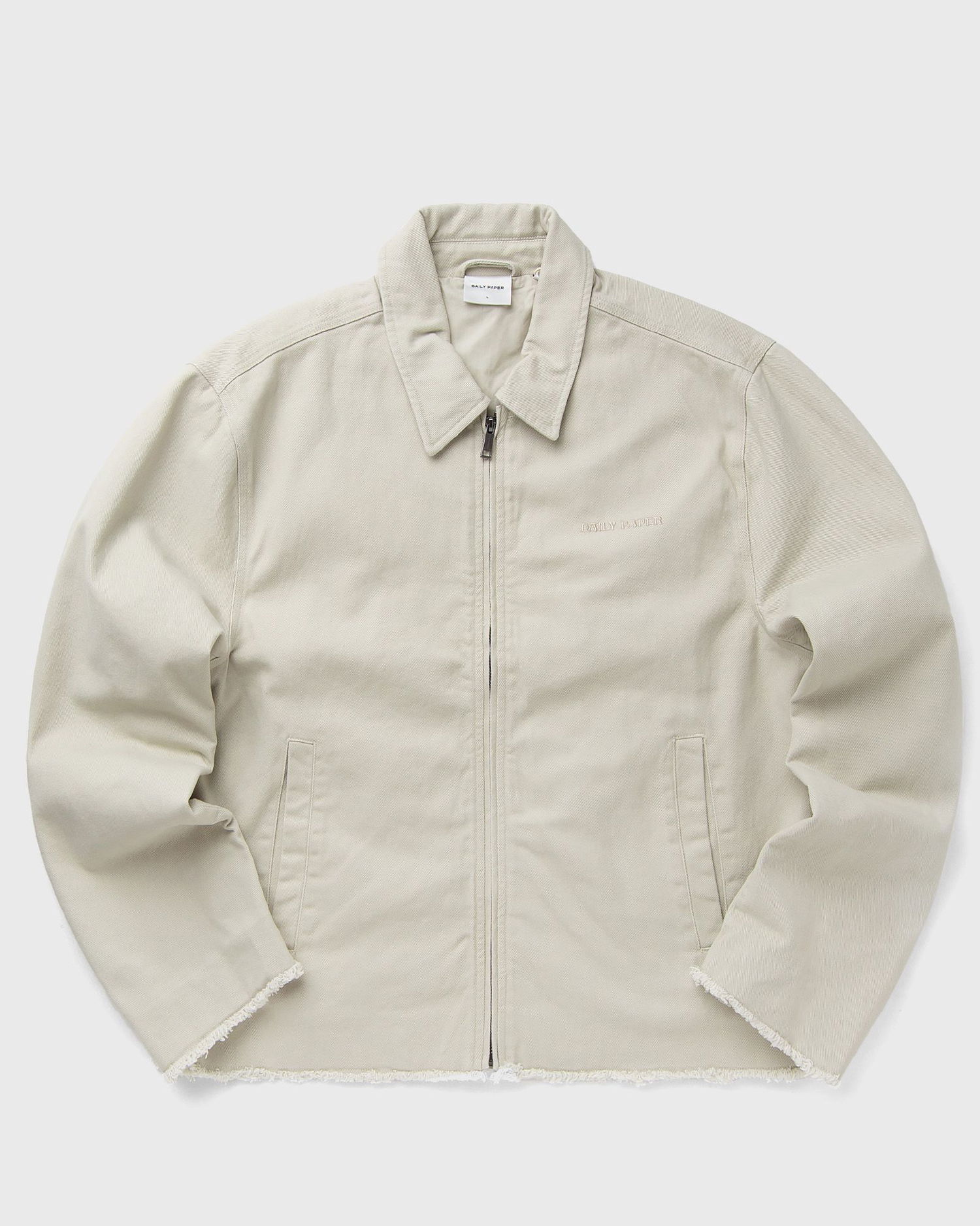 Яке DAILY PAPER Twill Workwear Frayed Hem Full-Zip Jacket Бежово | 2513099, 0