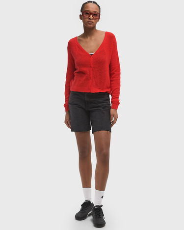 Пуловер American Vintage American Vintage Knit Cropped Cardigan Червено | DUM19AE25-PASSION, 1