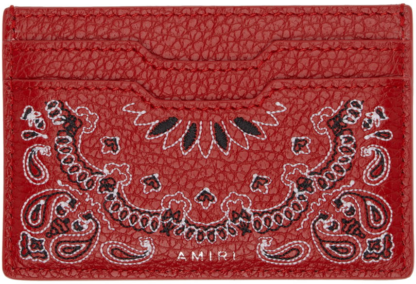 Портфейл AMIRI Red Bandana Card Holder Червено | AMACCO1007, 0