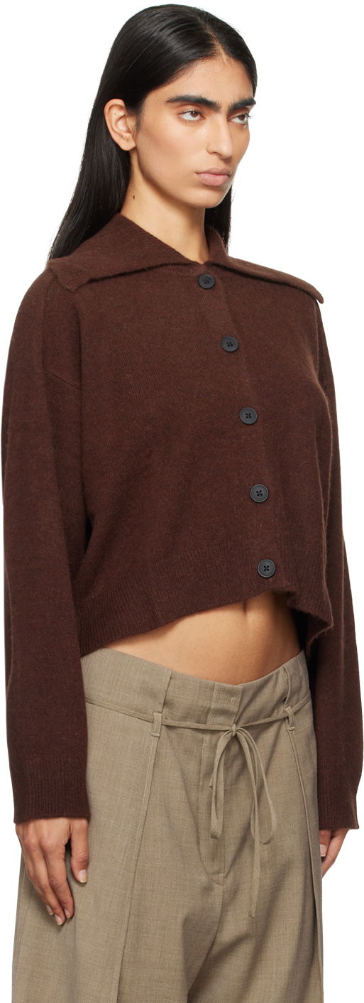 Пуловер Loulou de Saison Loulou de Saison Sao Cropped Cardigan Кафяво | SAO, 1
