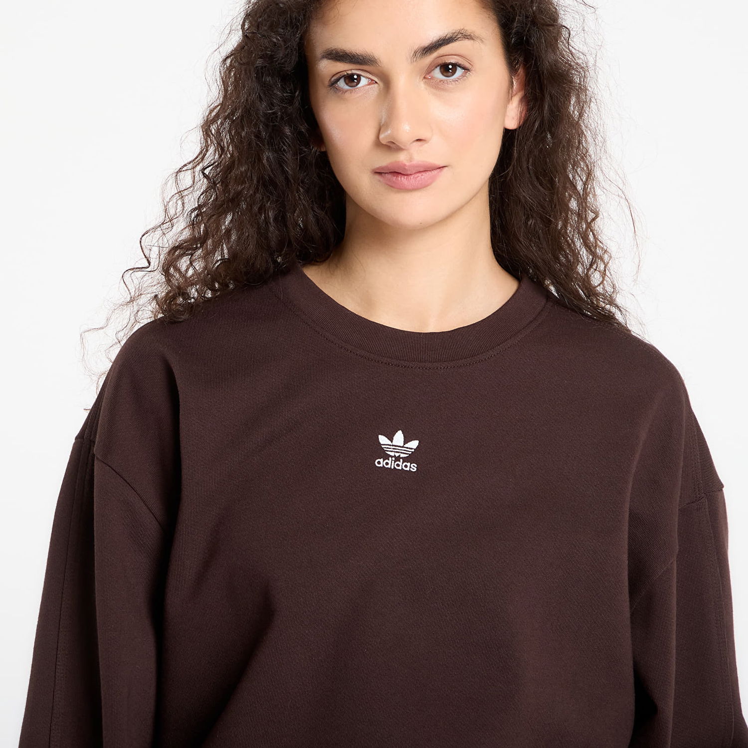 Суитчър adidas Originals Essentials Oversized French Terry Sweatshirt Кафяво | KD9120, 1