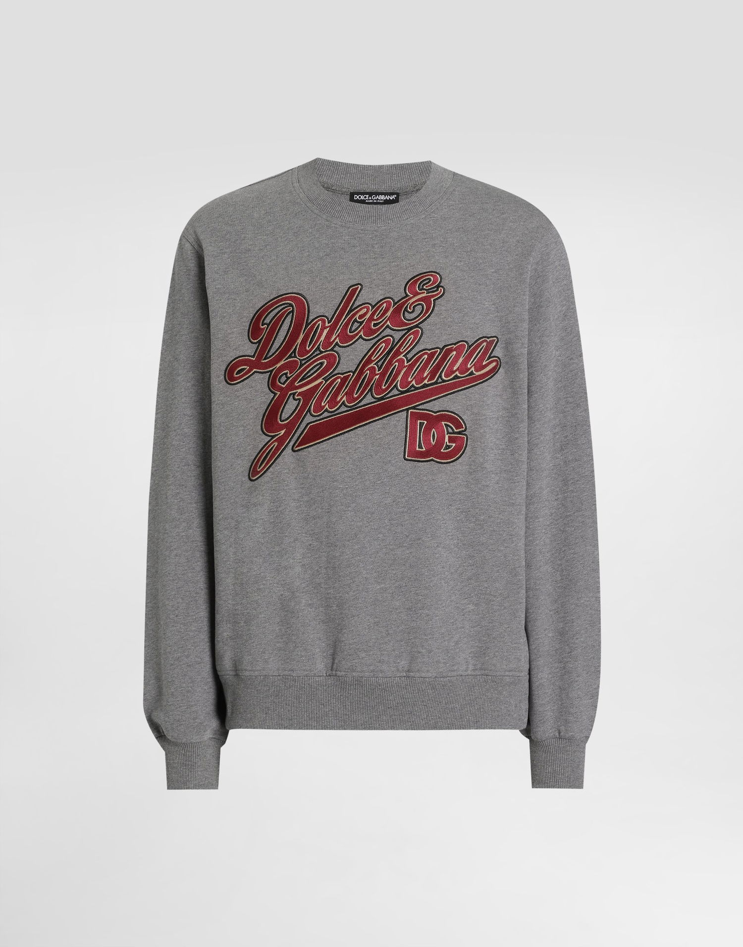 Суитчър Dolce & Gabbana Dolce & Gabbana Embroidered Cotton Sweatshirt Сиво | G9ABJZG7PFVS8291, 0