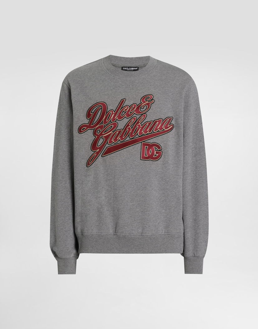 Суитчър Dolce & Gabbana Dolce & Gabbana Embroidered Cotton Sweatshirt Сиво | G9ABJZG7PFVS8291