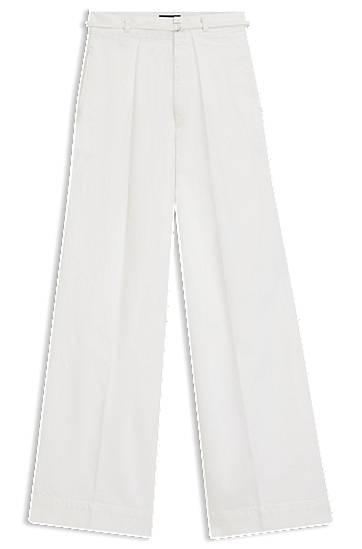 Дънки BOSS Wide-leg denim jeans with front pleats Бяло | 50558680, 0